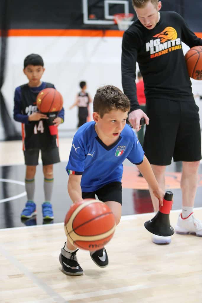 Basketball training for kids at No Limits Basketball, focusing on skill development and fun.